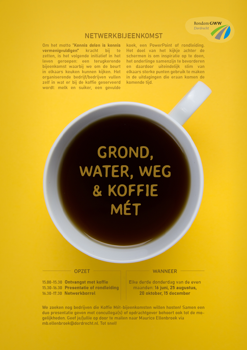 20221504 Poster netwerkborrel GWW Dordrecht Koffie mét